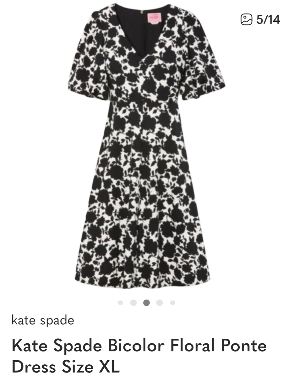 Kate Spade Floral Ponte Dress Size XL
